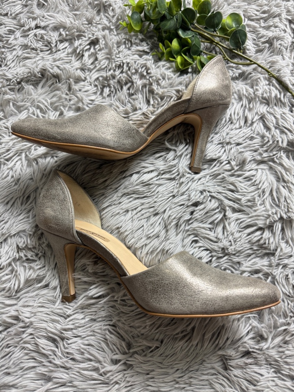 Paul Green Julia Metallic Taupe D'Orsay Pointed-Toe Heels size 7.5 - Picture 4 of 8